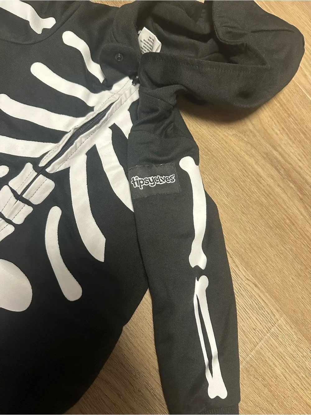 Tipsy Elves Baby Black Skeleton Hooded Costume Onesie